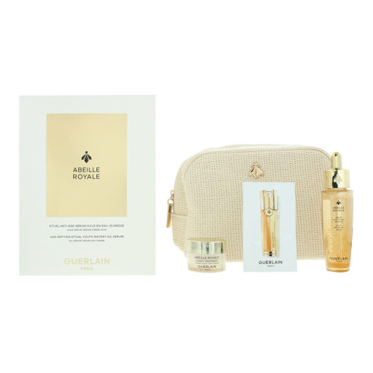 Guerlain Abeille Royale 3 Piece Gift Set: Day Cream 7ml - Oil In Water Serum 30ml - Renew Repair Serum 7 X 0.6g + Case