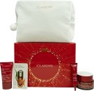 Clarins Super Restorative Gift Set 50ml Day Cream All Skintypes + 50ml Night Cream All Skintypes + 7ml Total Eye Serum + Pouch