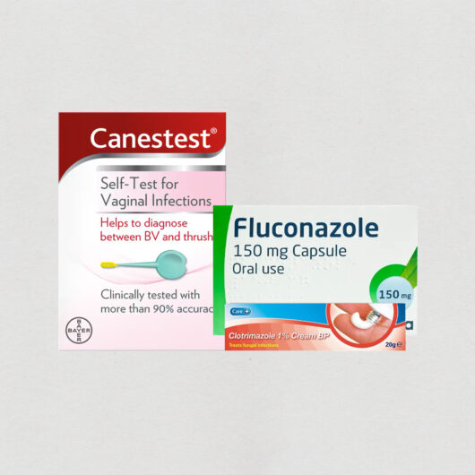 Thrush Test & Treat Kit (Canestest, Fluconazole, Clotrimazole Cream) | Ages of 16 - 60