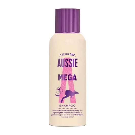 Aussie Mighty Mega Shampoo 100Ml. Gently Cleansing For Soft And Shiny Hair