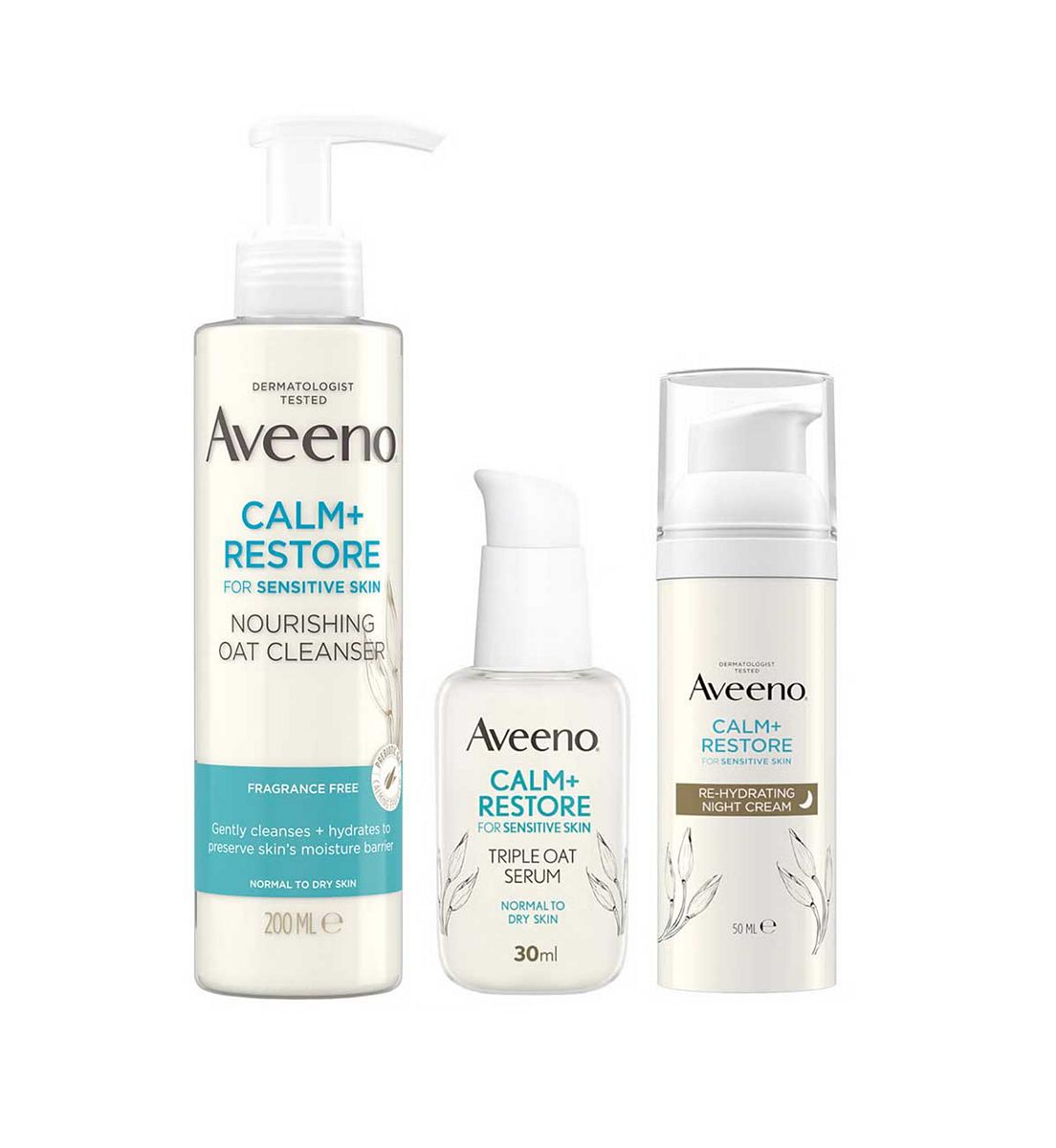 Aveeno Face Calm And Restore Night Nourish Routine Bundle
