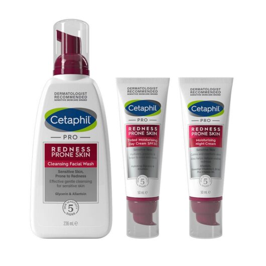 Cetaphil Redness Control Bundle: Face Wash + Day Cream Night For Redness-Prone Skin