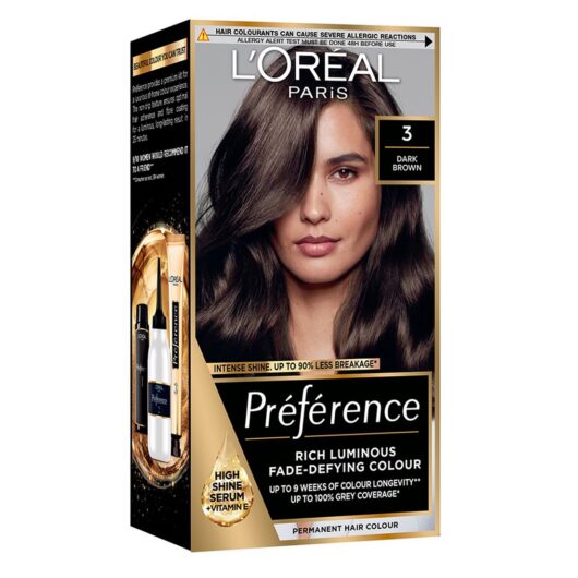 L'Oreal Paris Preference 3.0 Dark Brown Rich Luminous Fade-Defying Permanent Colour Recommended By 9/10 Women