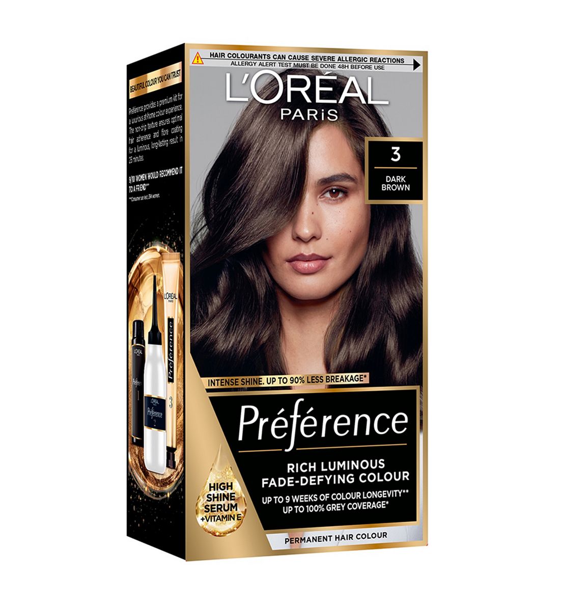 L'Oreal Paris Preference 3.0 Dark Brown Rich Luminous Fade-Defying Permanent Colour Recommended By 9/10 Women