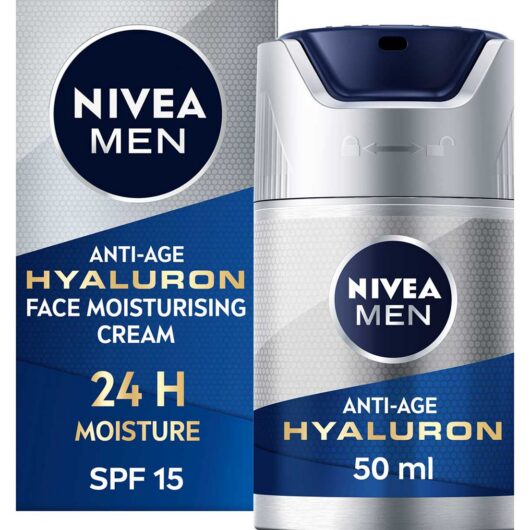 Nivea Men Anti-Age Hyaluron Day Cream Moisturiser With Hyaluronic Acid Spf15 50ml