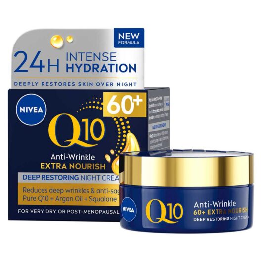 Nivea Q10 Power 60+ Anti-Wrinkle Night Cream Moisturiser 50ml