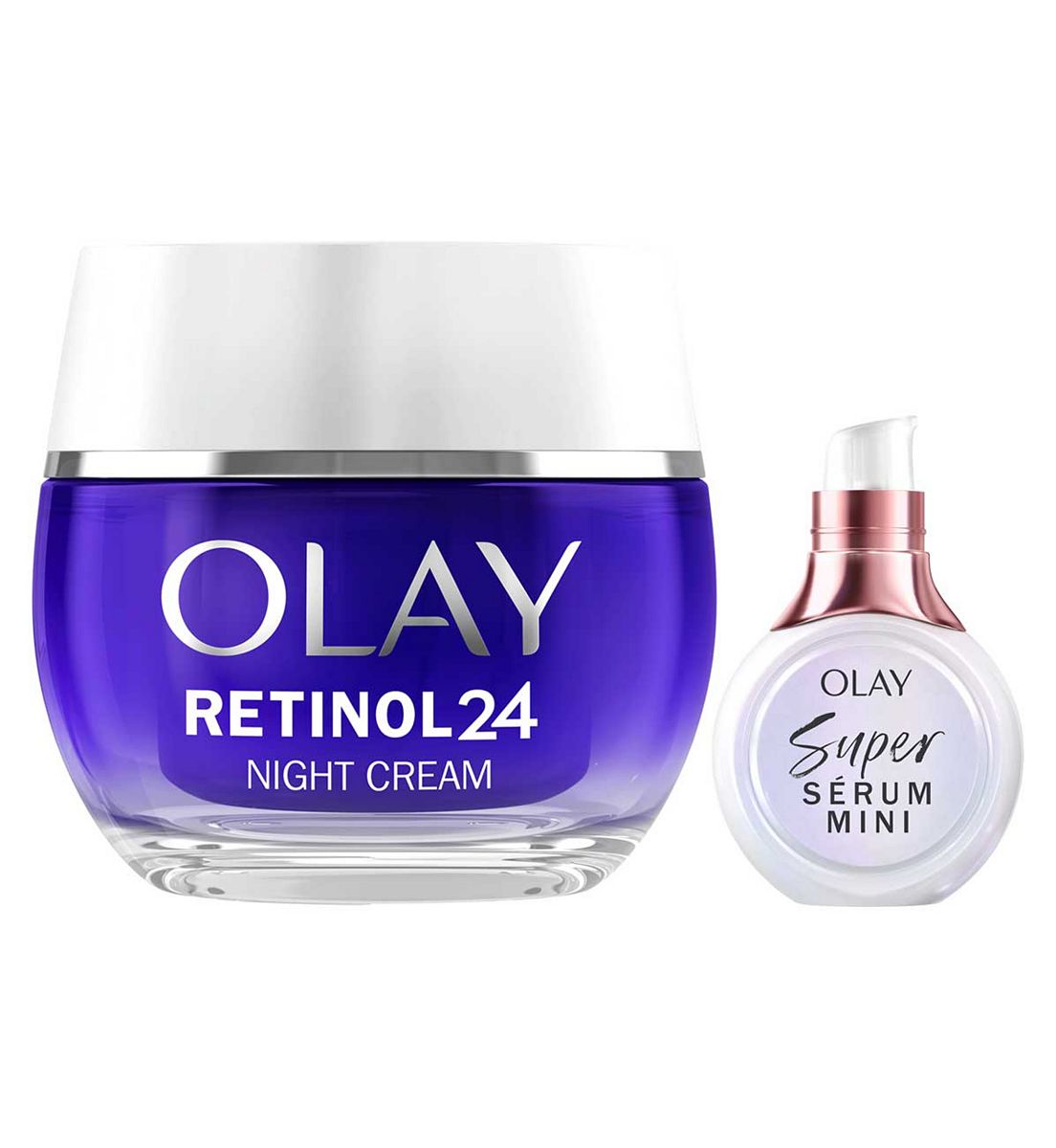 Olay Retinol 24 Night Cream 50Ml & Super Serum, Hydrating Face Serum 14Ml Bundle