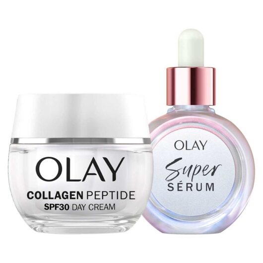 Olay Super Serum 30Ml & Collagen Peptide Spf30 Day Cream 50Ml Bundle