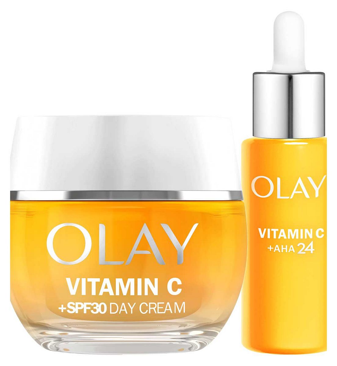 Olay Vitamin C Anti-Dark Spot Spf30 Day Cream 50Ml & + Aha24 Serum 40Ml Bundle