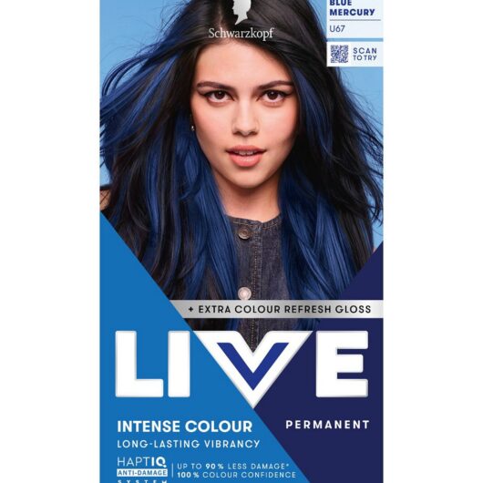 Schwarzkopf Live Intense Colour U67 Blue Mercury Permanent Hair Dye