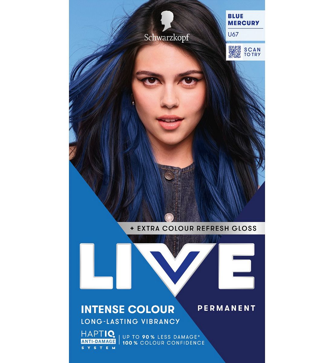 Schwarzkopf Live Intense Colour U67 Blue Mercury Permanent Hair Dye